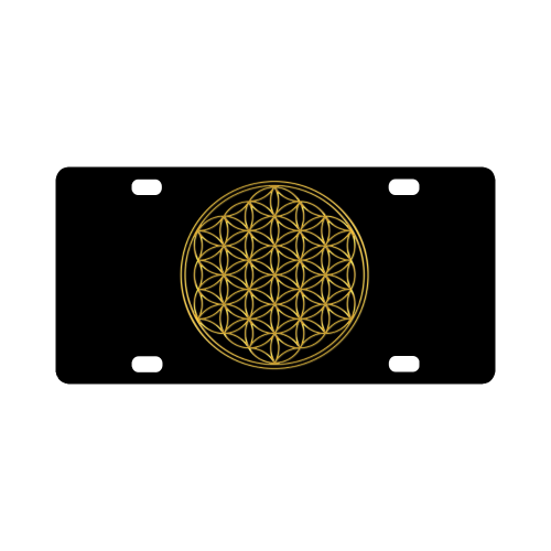 FLOWER OF LIFE gold Classic License Plate