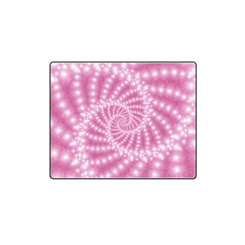 Glossy  Pink   Beads Spiral Fractal Blanket 40"x50"