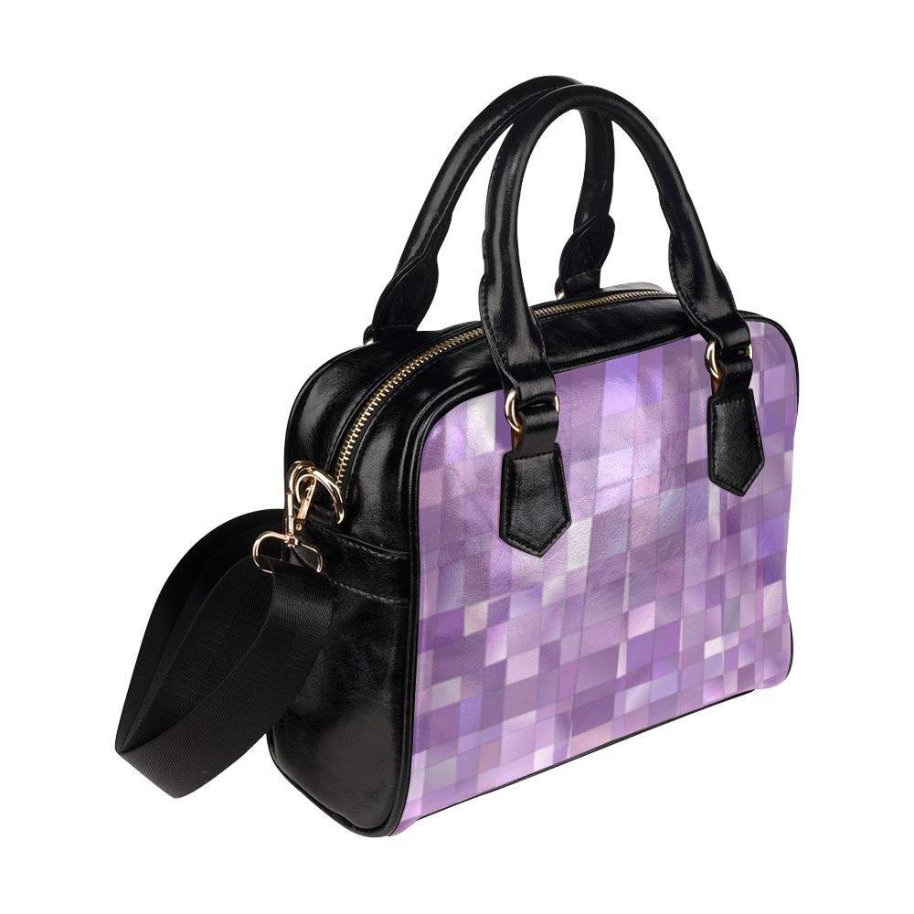 Purple Pearl Mosaic Shoulder Handbag (Model 1634)