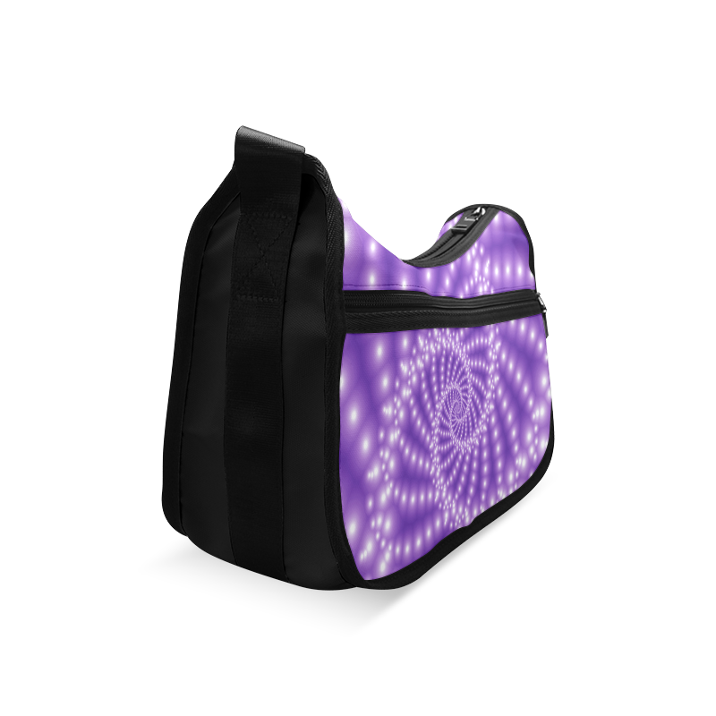 Glossy  Purple Beads Spiral Fractal Crossbody Bags (Model 1616)