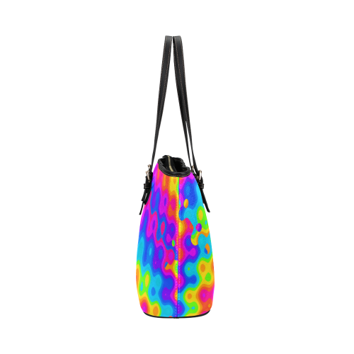 Amazing Acid Rainbow Leather Tote Bag/Small (Model 1651)