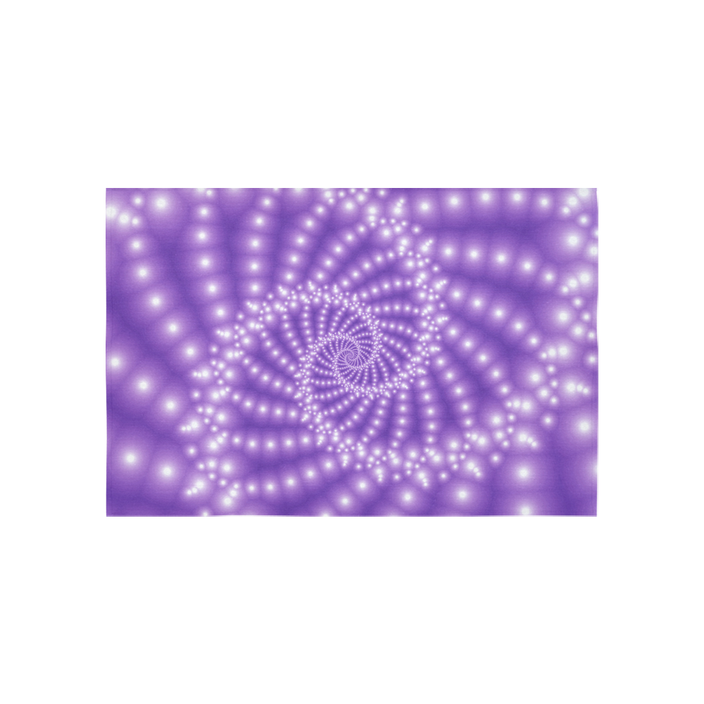 Glossy  Purple   Beads Spiral Fractal Cotton Linen Wall Tapestry 60"x 40"
