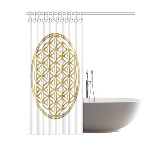 FLOWER OF LIFE gold Shower Curtain 60"x72"