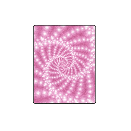 Glossy  Pink   Beads Spiral Fractal Blanket 40"x50"