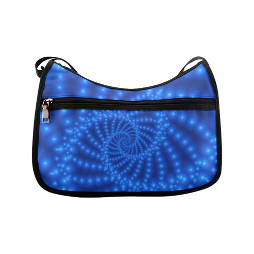 Glossy  Royal Blue Beads Spiral Fractal Crossbody Bags (Model 1616)