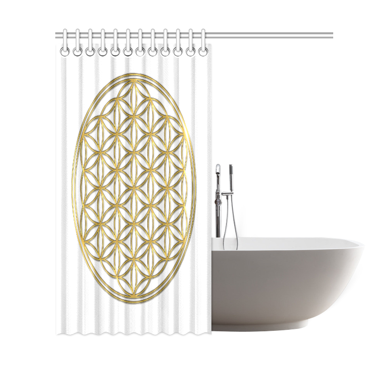 FLOWER OF LIFE gold Shower Curtain 69"x70"