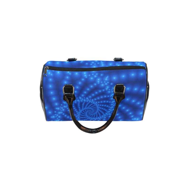 Glossy Royal Blue Beads Spiral Fractal Boston Handbag (Model 1621)
