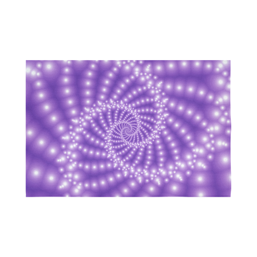 Glossy  Purple   Beads Spiral Fractal Cotton Linen Wall Tapestry 90"x 60"