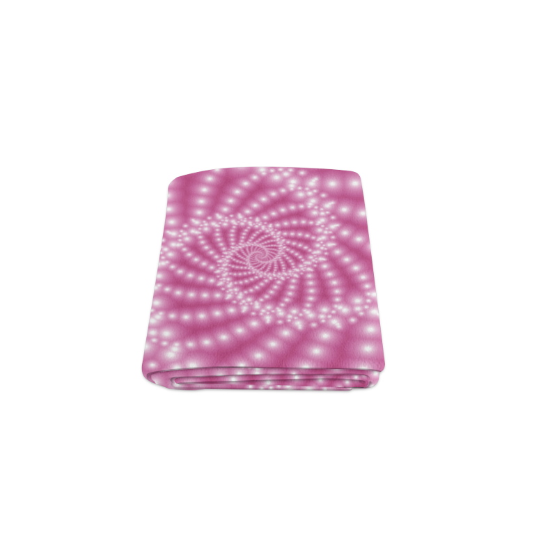 Glossy  Pink   Beads Spiral Fractal Blanket 40"x50"