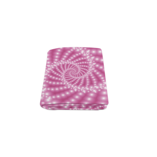 Glossy  Pink   Beads Spiral Fractal Blanket 40"x50"