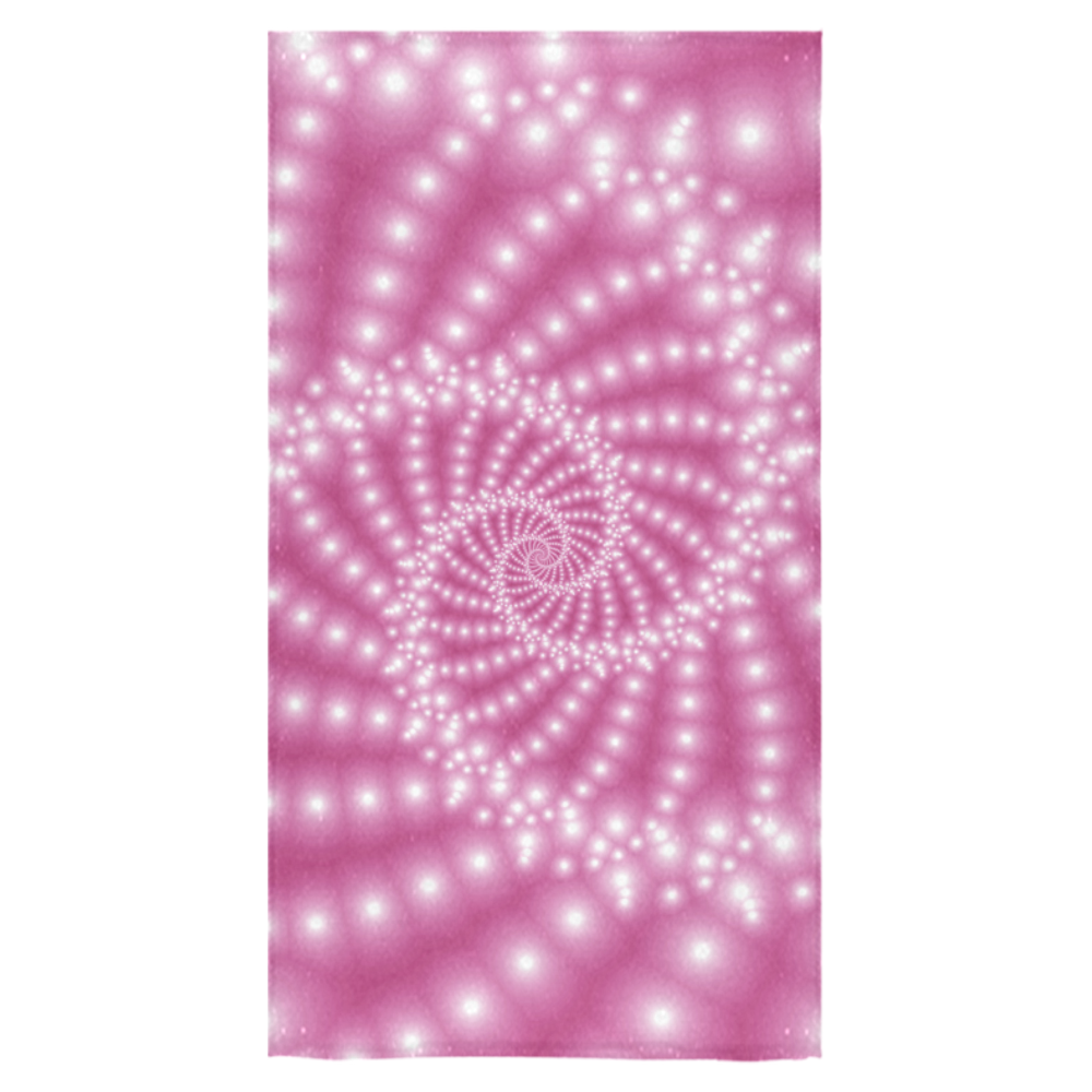Glossy  Pink   Beads Spiral Fractal Bath Towel 30"x56"