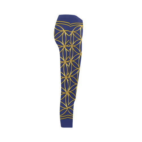 FLOWER OF LIFE gold Capri Legging (Model L02)