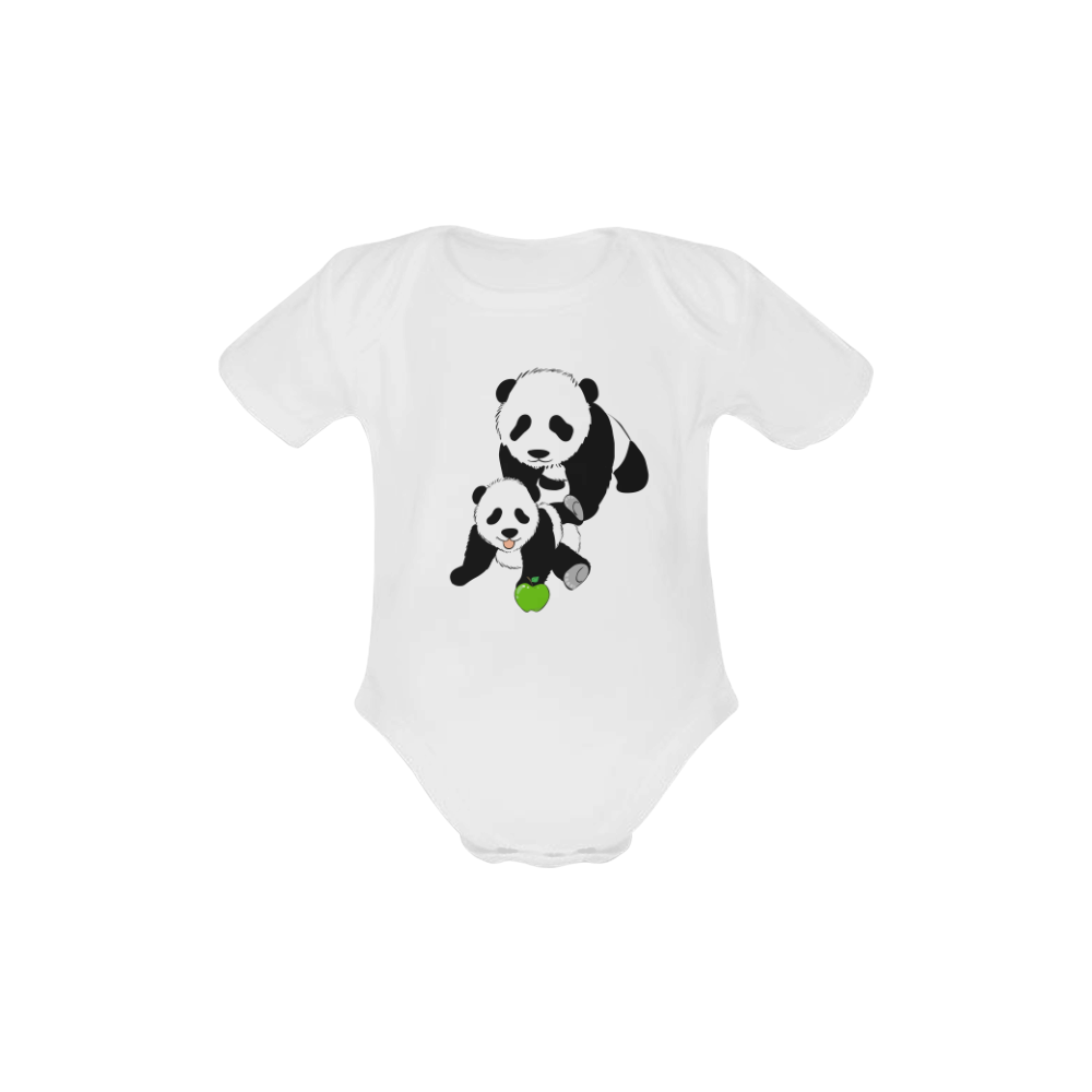 Mother and Baby Panda Baby Powder Organic Short Sleeve One Piece (Model T28)