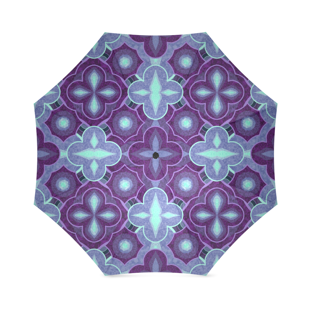 Purple blue pattern Foldable Umbrella (Model U01)