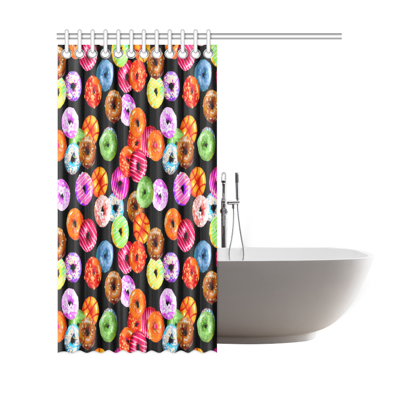 Colorful Yummy DONUTS pattern Shower Curtain 69"x72"