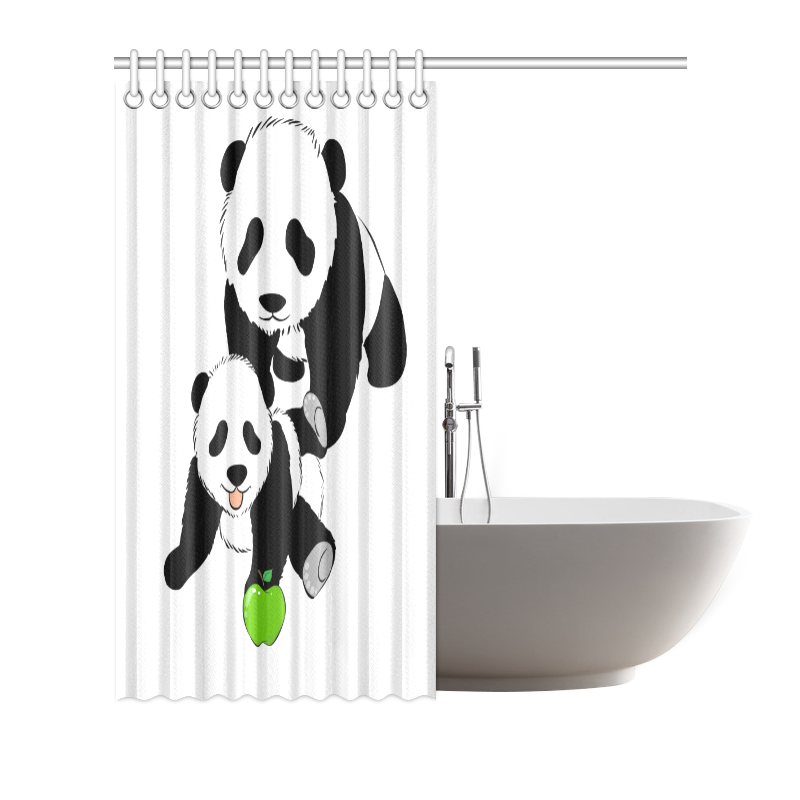 Mother and Baby Panda Shower Curtain 66"x72"