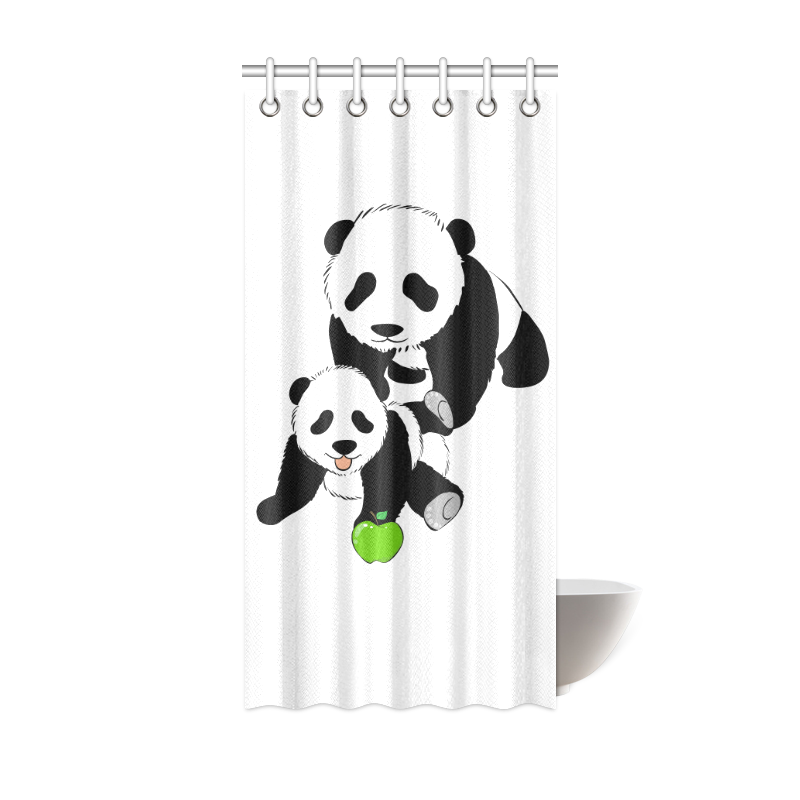 Mother and Baby Panda Shower Curtain 36"x72"