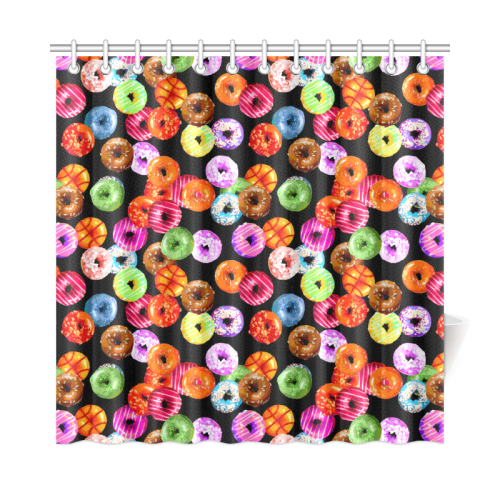 Colorful Yummy DONUTS pattern Shower Curtain 72"x72"