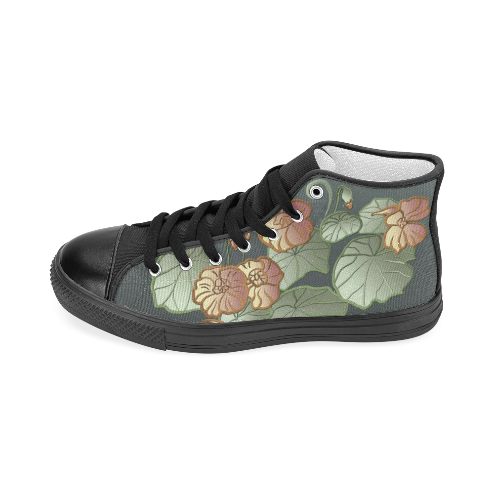 Art Nouveau Garden Women's Classic High Top Canvas Shoes (Model 017)