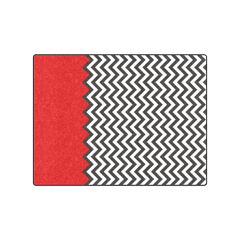 HIPSTER zigzag chevron pattern black & white Blanket 50"x60"