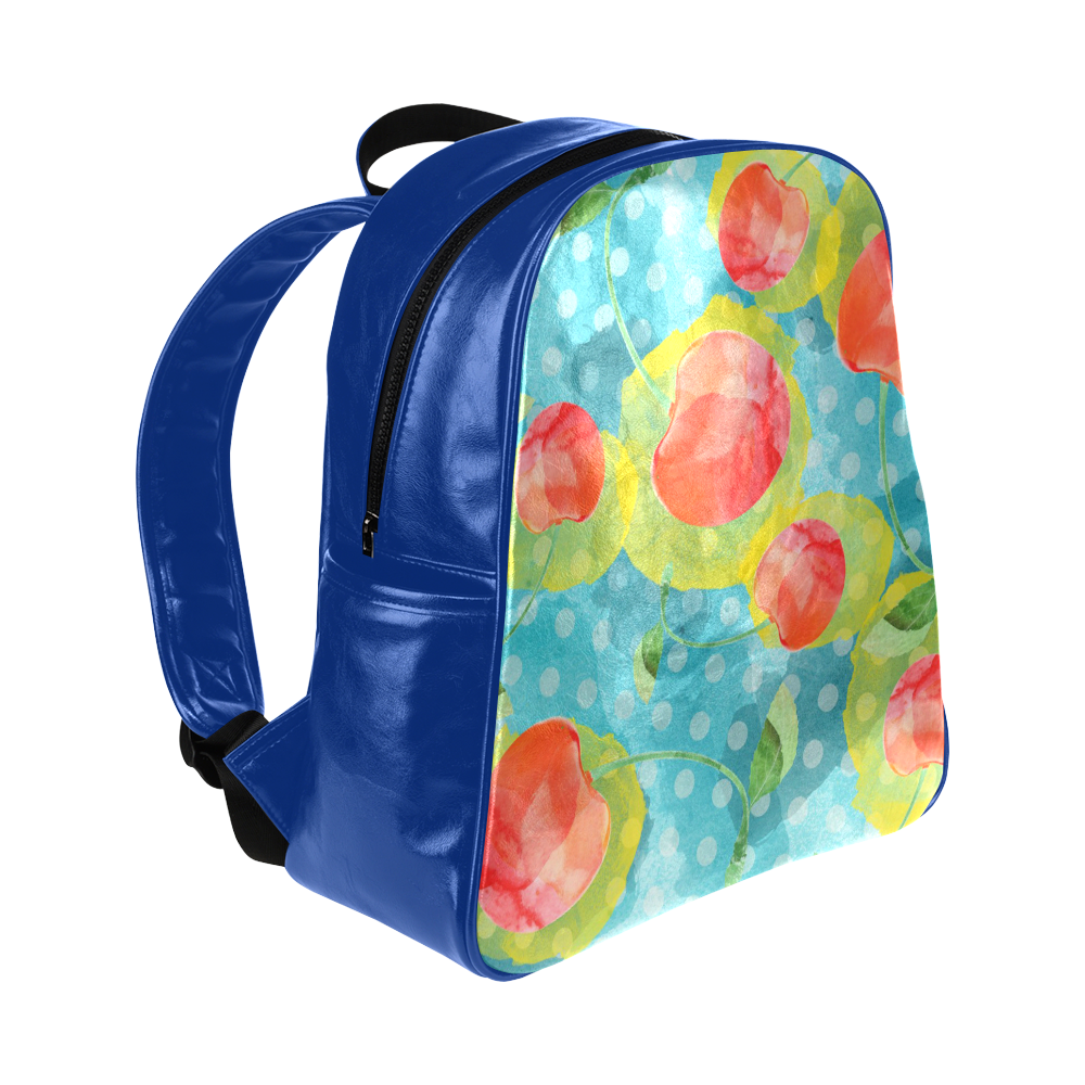 Cherries Multi-Pockets Backpack (Model 1636)