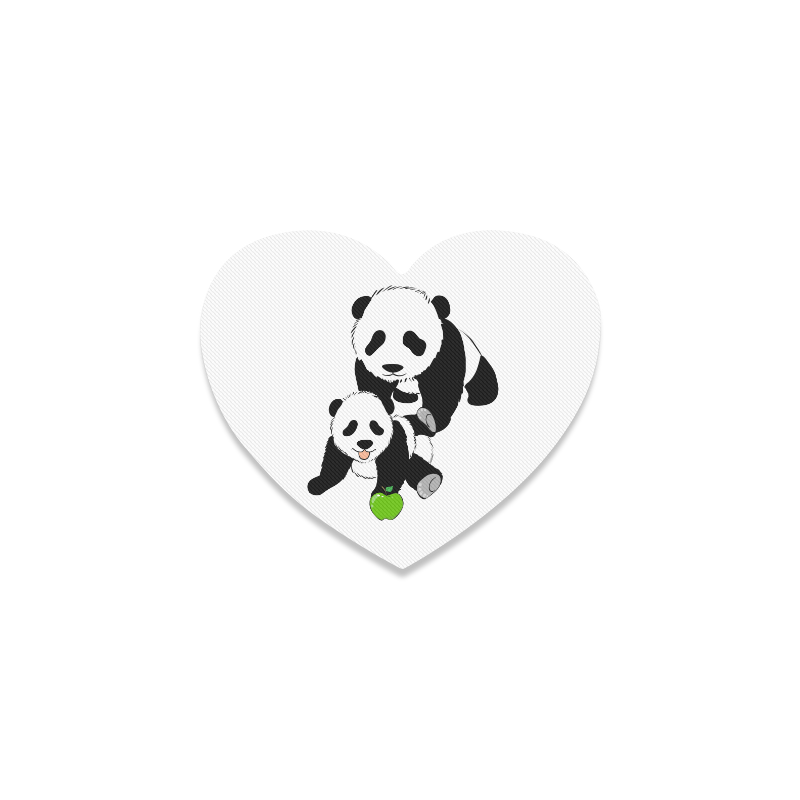 Mother and Baby Panda Heart Coaster