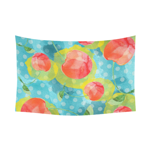 Cherries Cotton Linen Wall Tapestry 90"x 60"