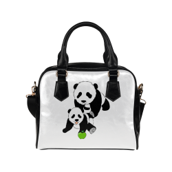 Mother and Baby Panda Shoulder Handbag (Model 1634)