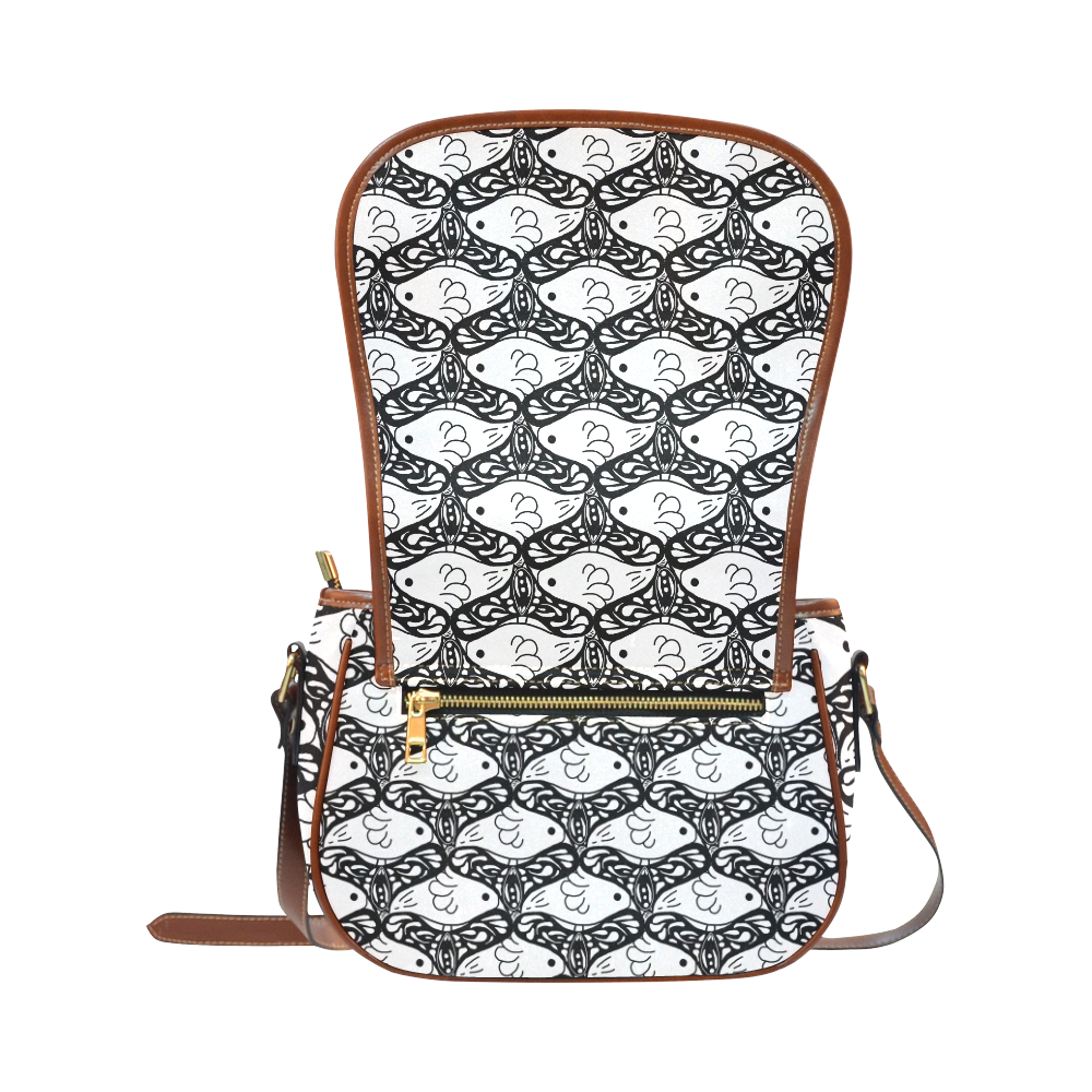 Bird and Butterfly Tessellation Saddle Bag/Large (Model 1649)