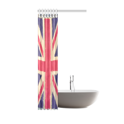 British UNION JACK flag grunge style Shower Curtain 36"x72"