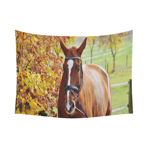 Autumn Horse Cotton Linen Wall Tapestry 80"x 60"