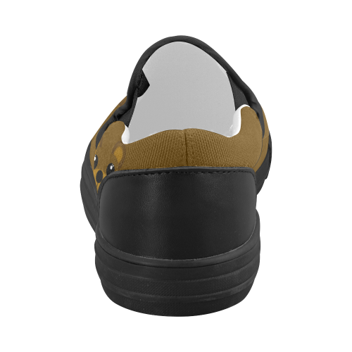 Kawaii Brown Bear Women's Slip-on Canvas Shoes (Model 019)