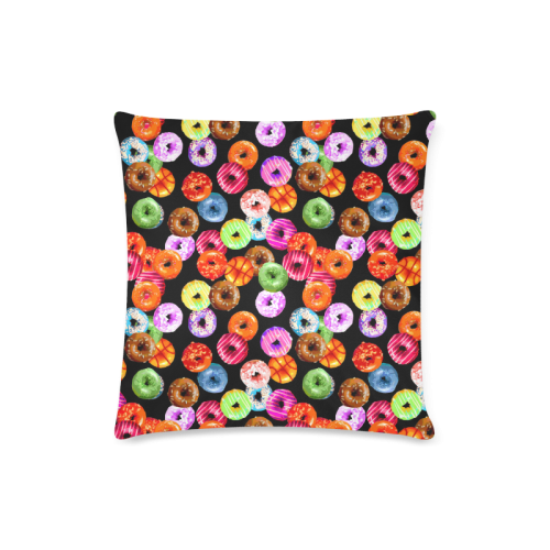Colorful Yummy DONUTS pattern Custom Zippered Pillow Case 16"x16" (one side)