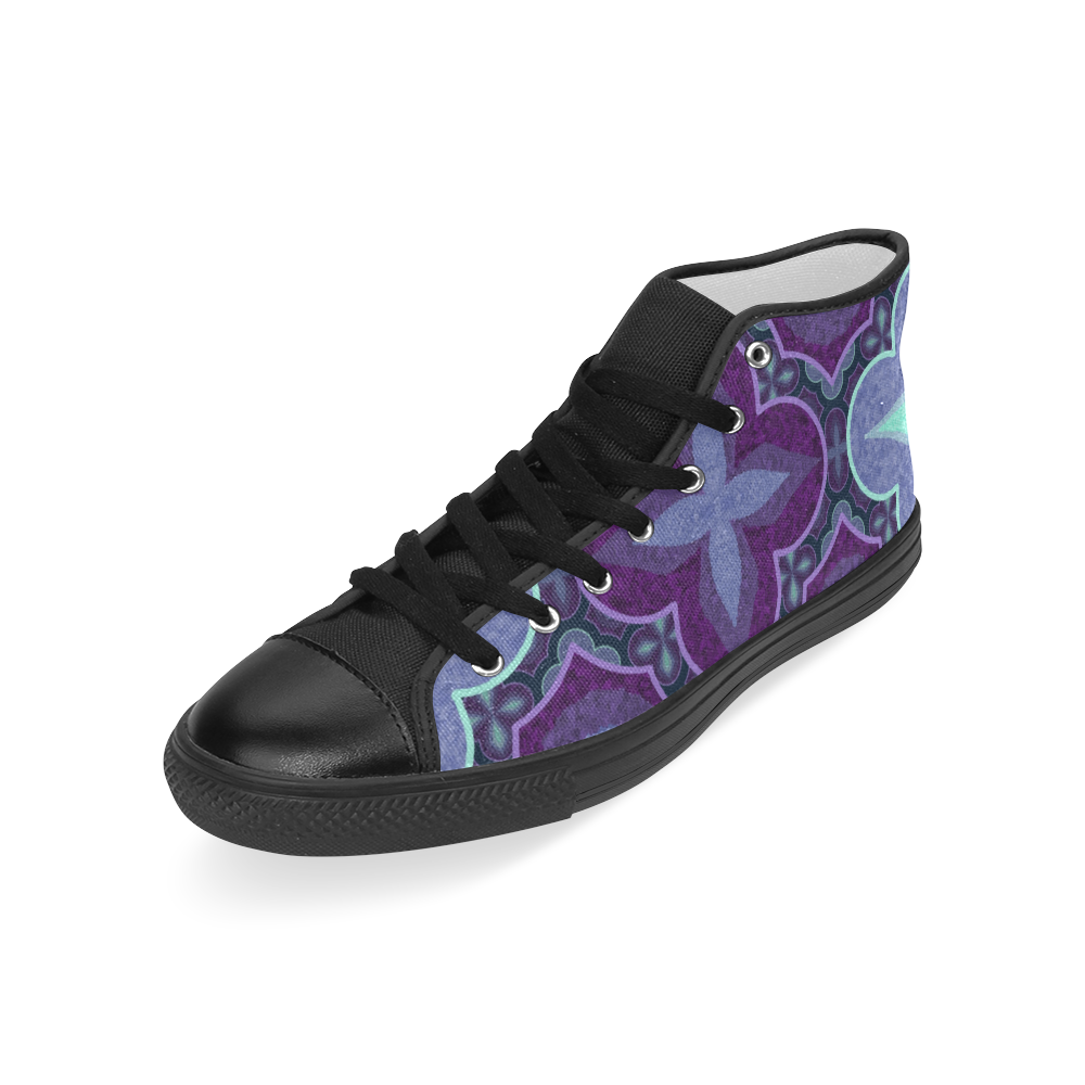 Purple blue Men’s Classic High Top Canvas Shoes (Model 017)
