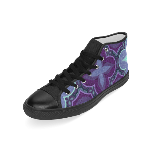 Purple blue Men’s Classic High Top Canvas Shoes (Model 017)