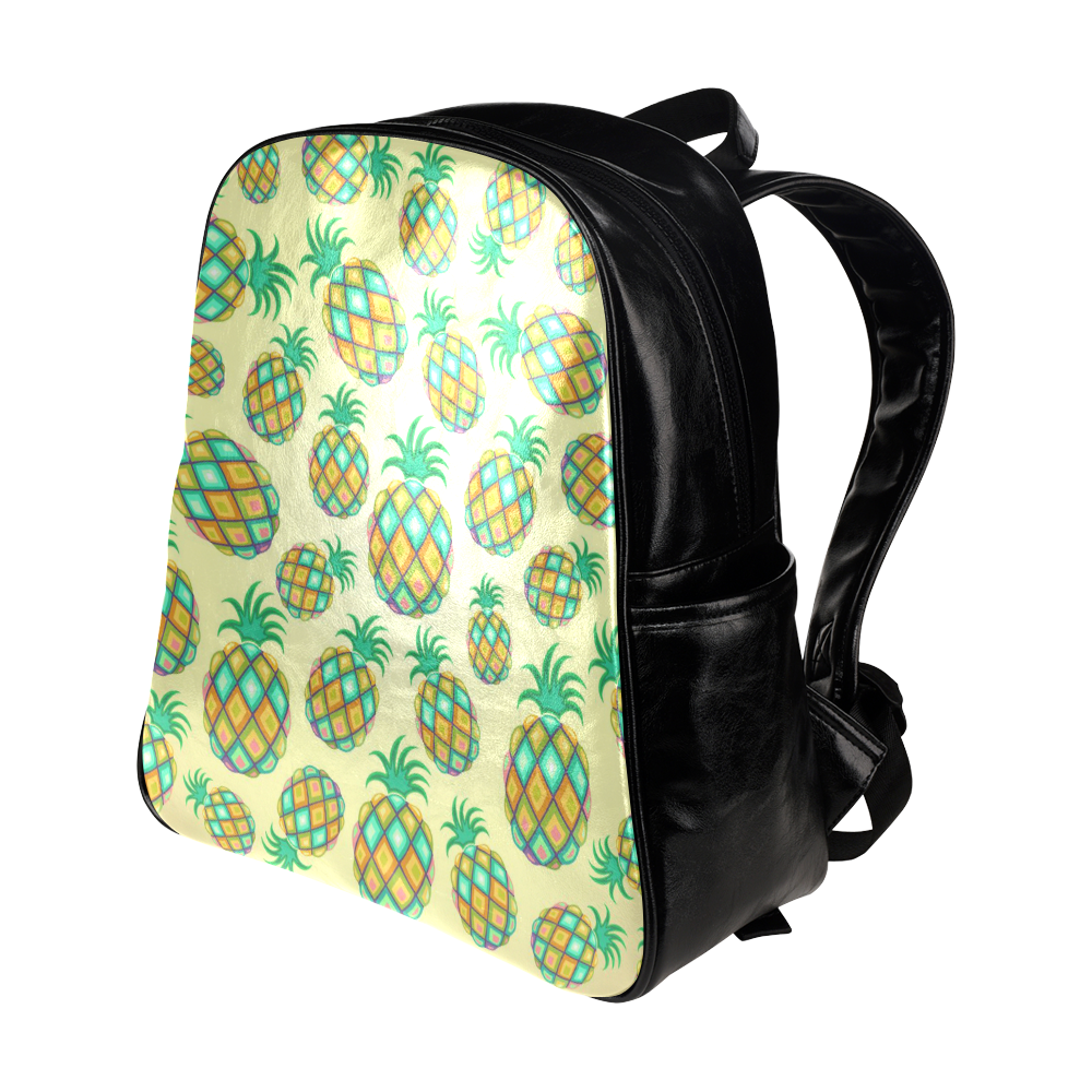 Pineapple Pastel Colors Pattern Multi-Pockets Backpack (Model 1636)