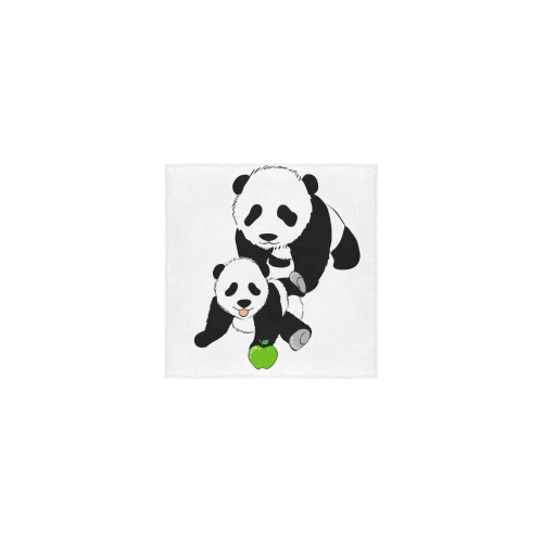 Mother and Baby Panda Square Towel 13“x13”