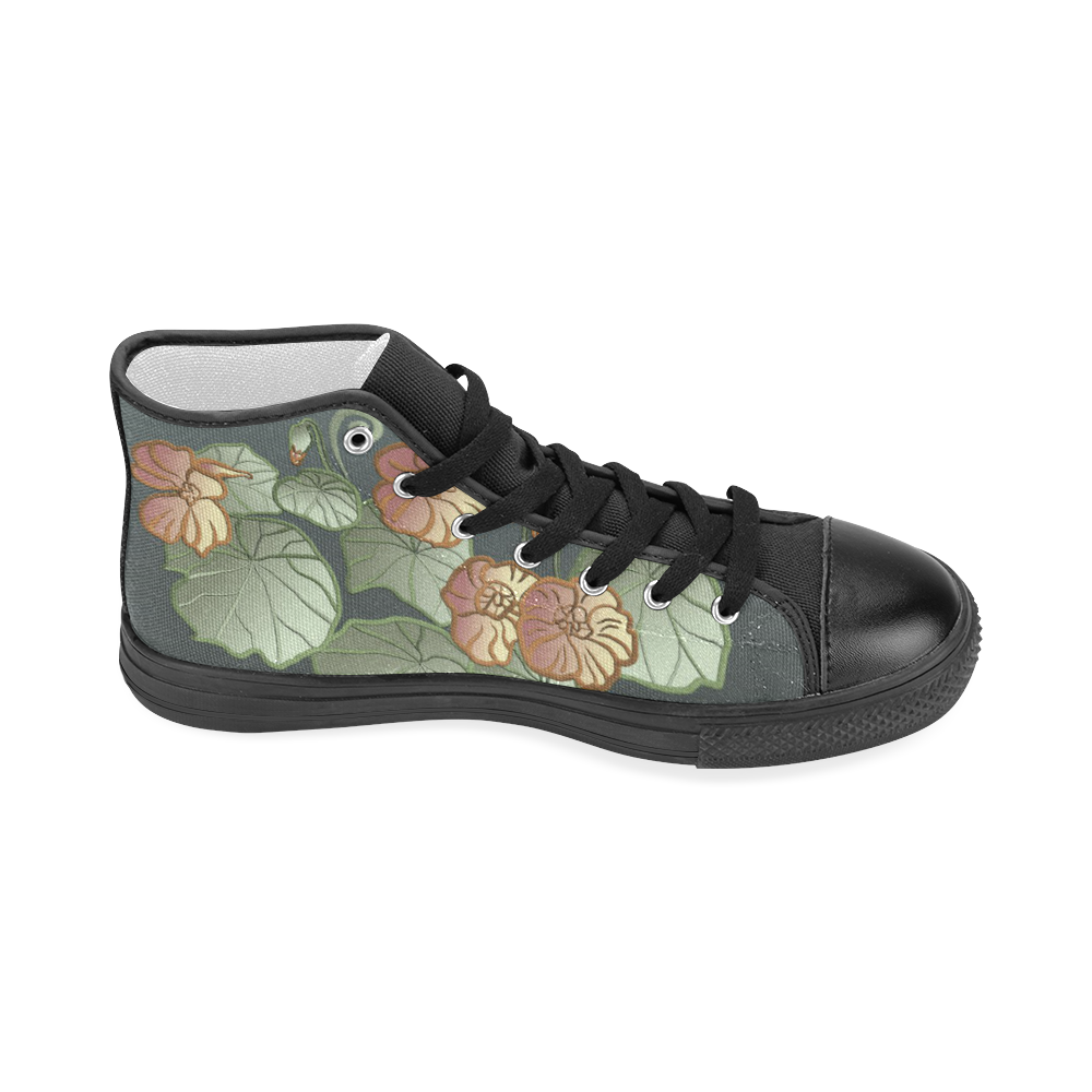 Art Nouveau Garden Women's Classic High Top Canvas Shoes (Model 017)