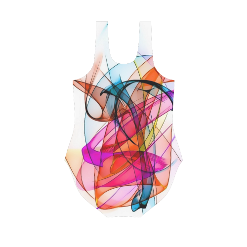 Summer Color Patter by Nico Bielow Vest One Piece Swimsuit (Model S04)