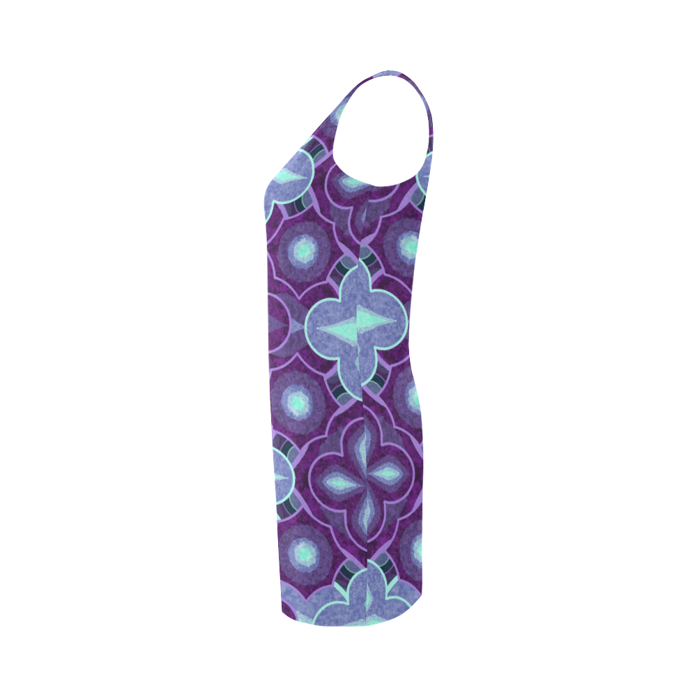 Purple blue pattern Medea Vest Dress (Model D06)