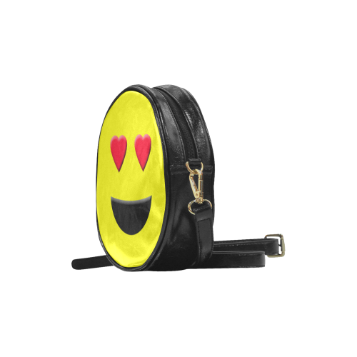 Emoticon Heart Smiley Round Sling Bag (Model 1647)