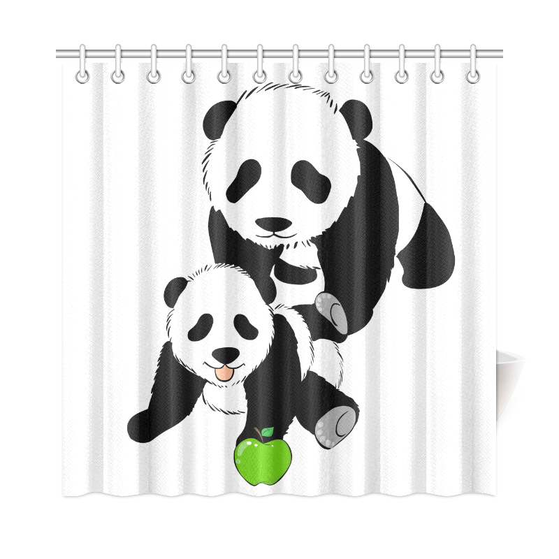 Mother and Baby Panda Shower Curtain 72"x72"