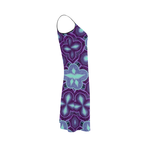 Purple blue pattern Alcestis Slip Dress (Model D05)