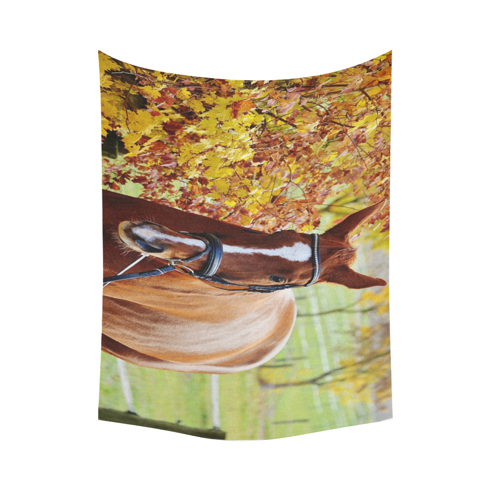 Autumn Horse Cotton Linen Wall Tapestry 80"x 60"