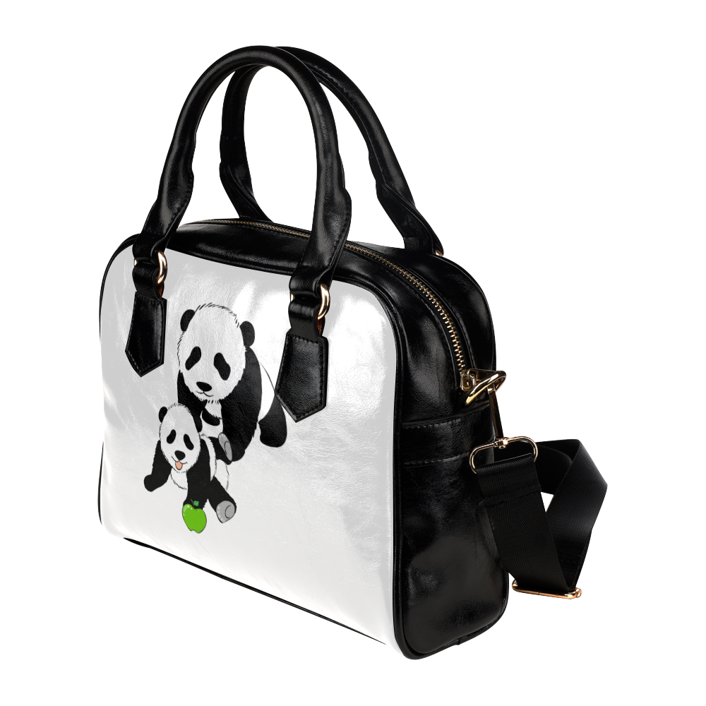 Mother and Baby Panda Shoulder Handbag (Model 1634)