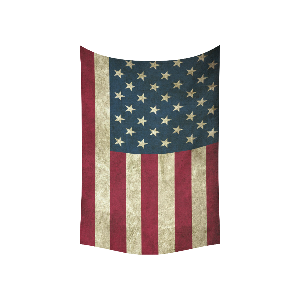 American Flag Cotton Linen Wall Tapestry 60"x 40"