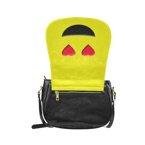 Emoticon Heart Smiley Classic Saddle Bag/Small (Model 1648)