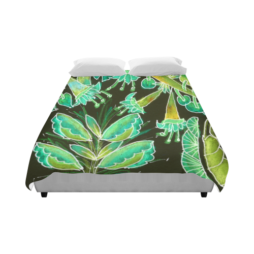 Irish Garden, Lime Green Flowers Dance in Joy Duvet Cover 86"x70" ( All-over-print)