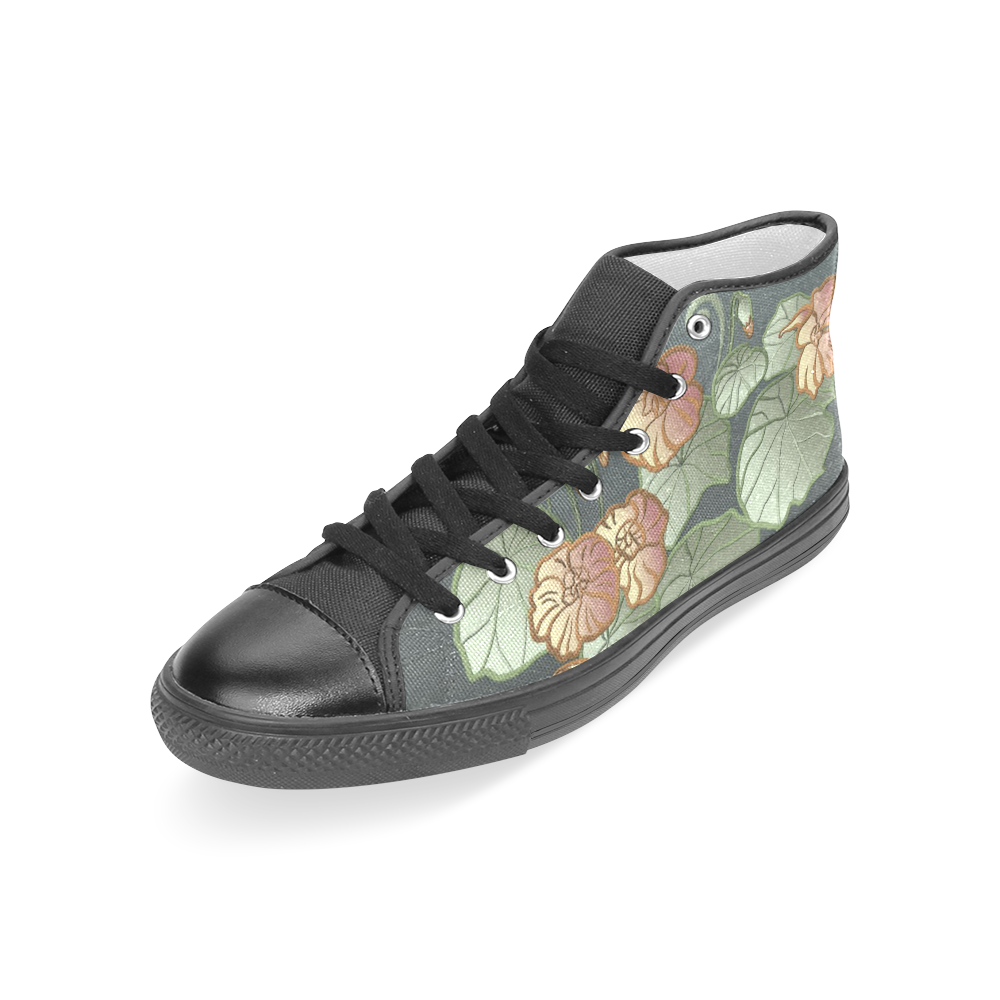 Art Nouveau Garden Women's Classic High Top Canvas Shoes (Model 017)