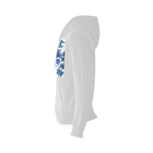 Pretty Blue Flowers, Aqua Garden Zendoodle Oceanus Hoodie Sweatshirt (Model H03)